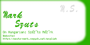 mark szuts business card